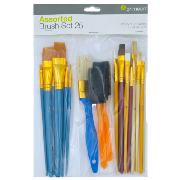 Prime Art Assorted Brush Set 25 Pcs